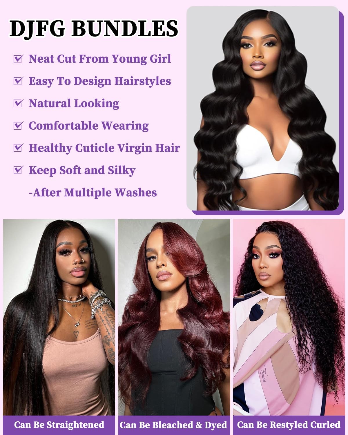 Body Wave Bundles Human Hair 24 Inch 12A Human Hair Bundles Real 100% Raw Unproc