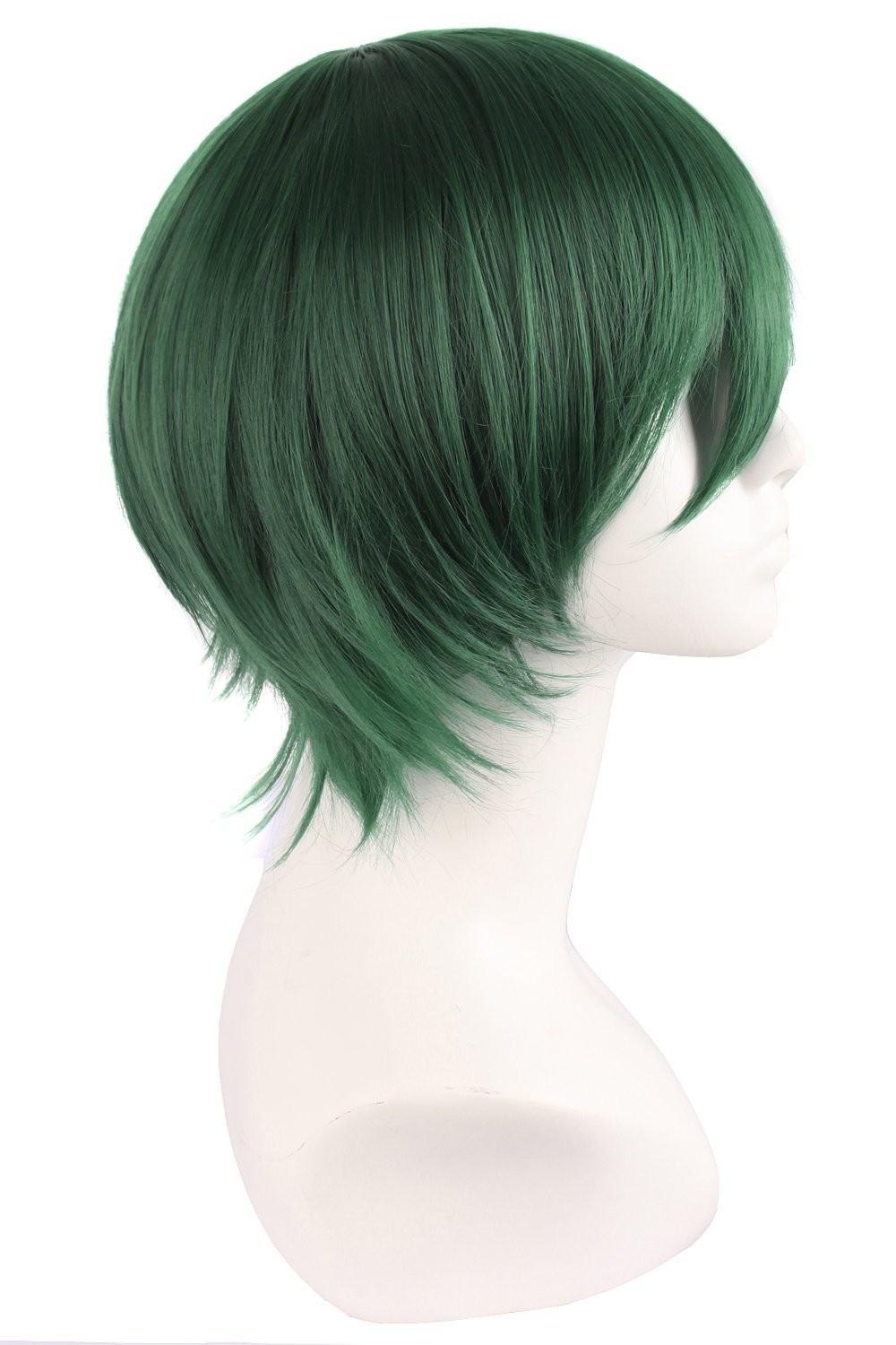 MapofBeauty Men’s Short Straight Wig Cosplay Costume Wig Pine Green
