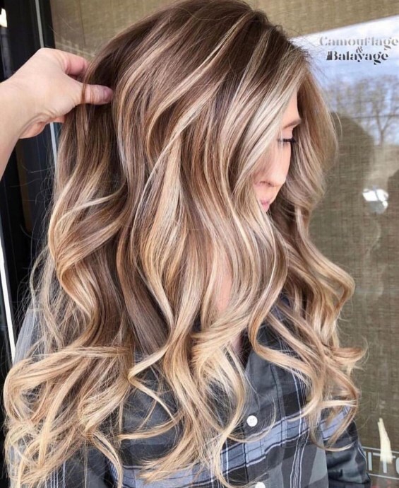 Ash Brown with Blonde Highlight Lace Front Wigs 13×4 Remy Human Hair Loose Curls