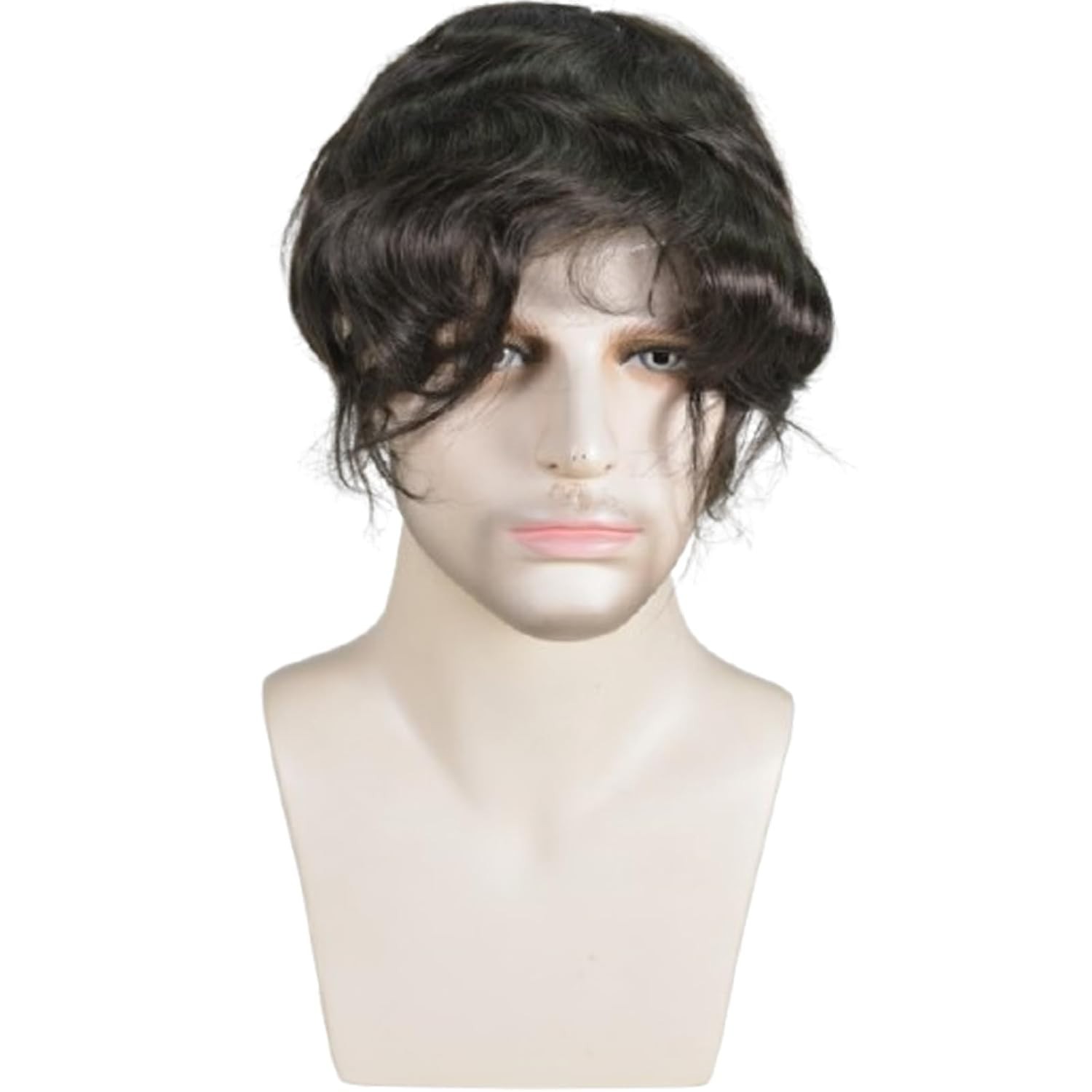 7″ Durable Men’s Human Hair French Lace Front & Skin PU 8×10″ #2 Dark Brown