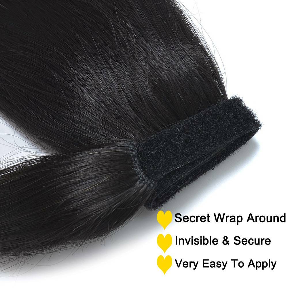 Thick 120g 100% Real Remy Human Hair Wrap Around Ponytail Extension With Clip in