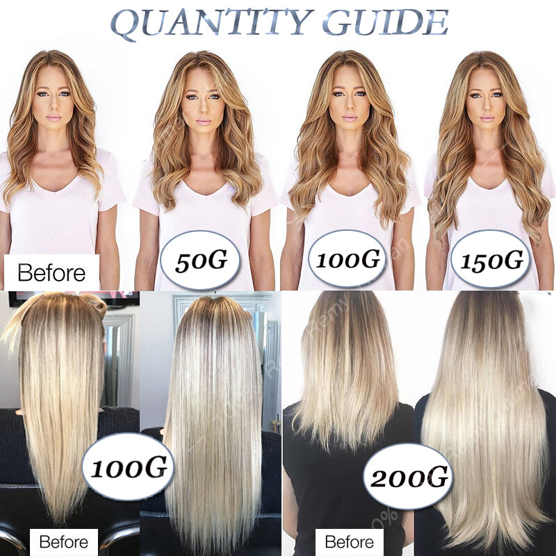 Nail U Tip Hair Extensions Real Remy Human Hair Thick 1g/s Glue Fusion Keratin