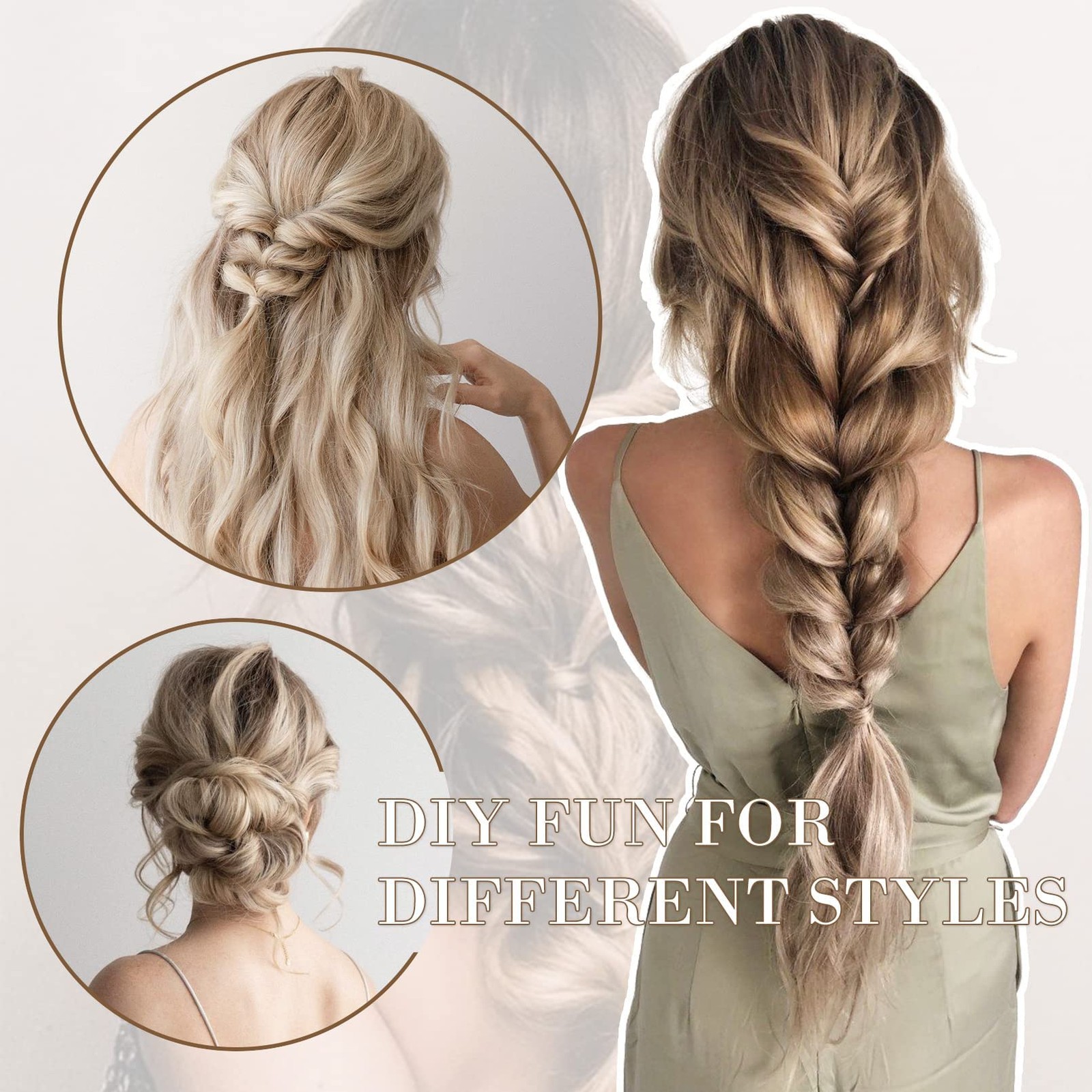 Hair Extensions, 4PCS Clip in Hair Extensions HE001 Natural Soft Synthetic Ha…