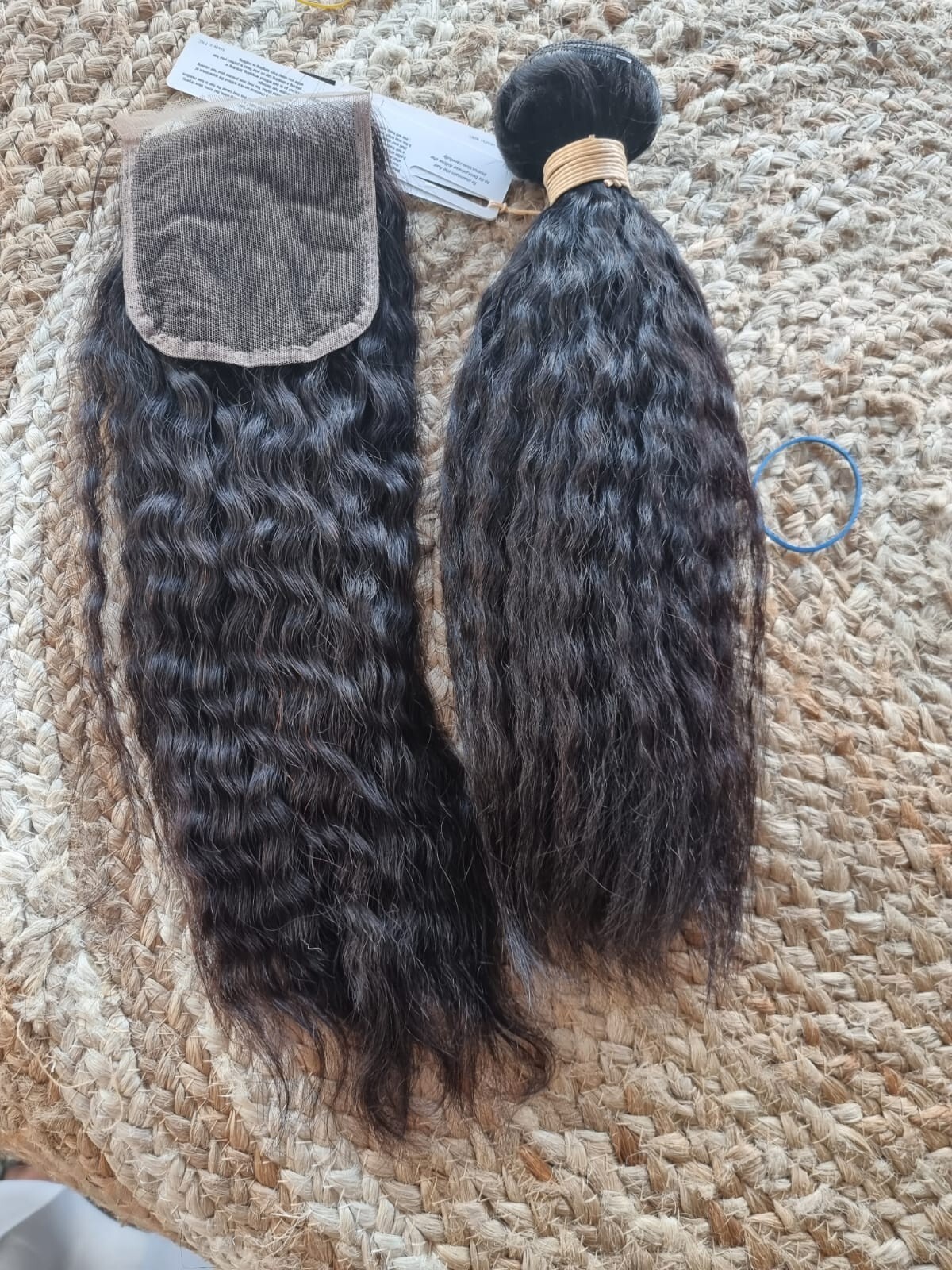 12A RAW INDIAN TEMPLE VIRGIN DONOR HAIR NATURAL WAVE 12+12INCH LACE CLOSURE 140g