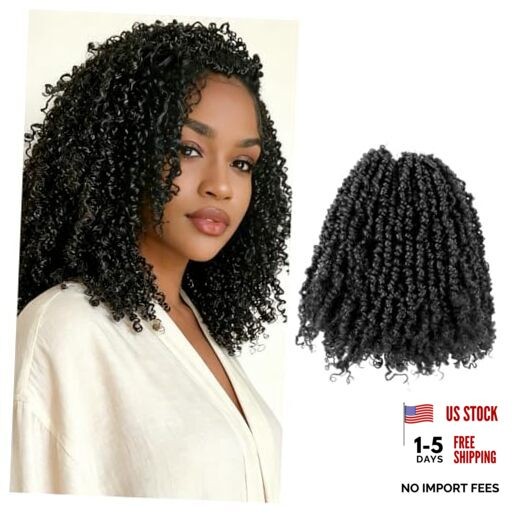 Yanky Twist Crochet Hair 8 Inch 10 Packs Pre-Twisted Natural Black Yankee
