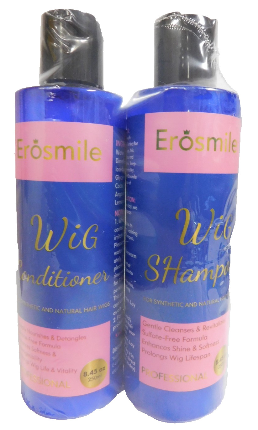 Erosmile Luxury Wig Shampoo & Conditioner Set ,Synthetic & Natural Hair Wigs