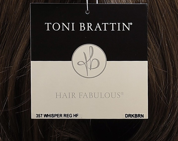 WHISPER REGULAR Wig by TONI BRATTIN, Dark Brown *CLEARANCE* Avg Sz, HeatFriendly