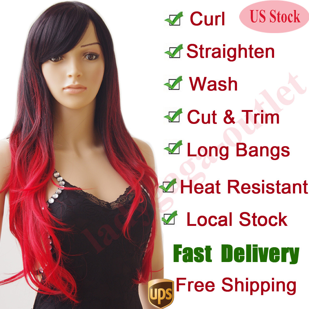Fashion Cosplay Hair Wig Women Long Straight Curly Party Anime Costume Full Wigs