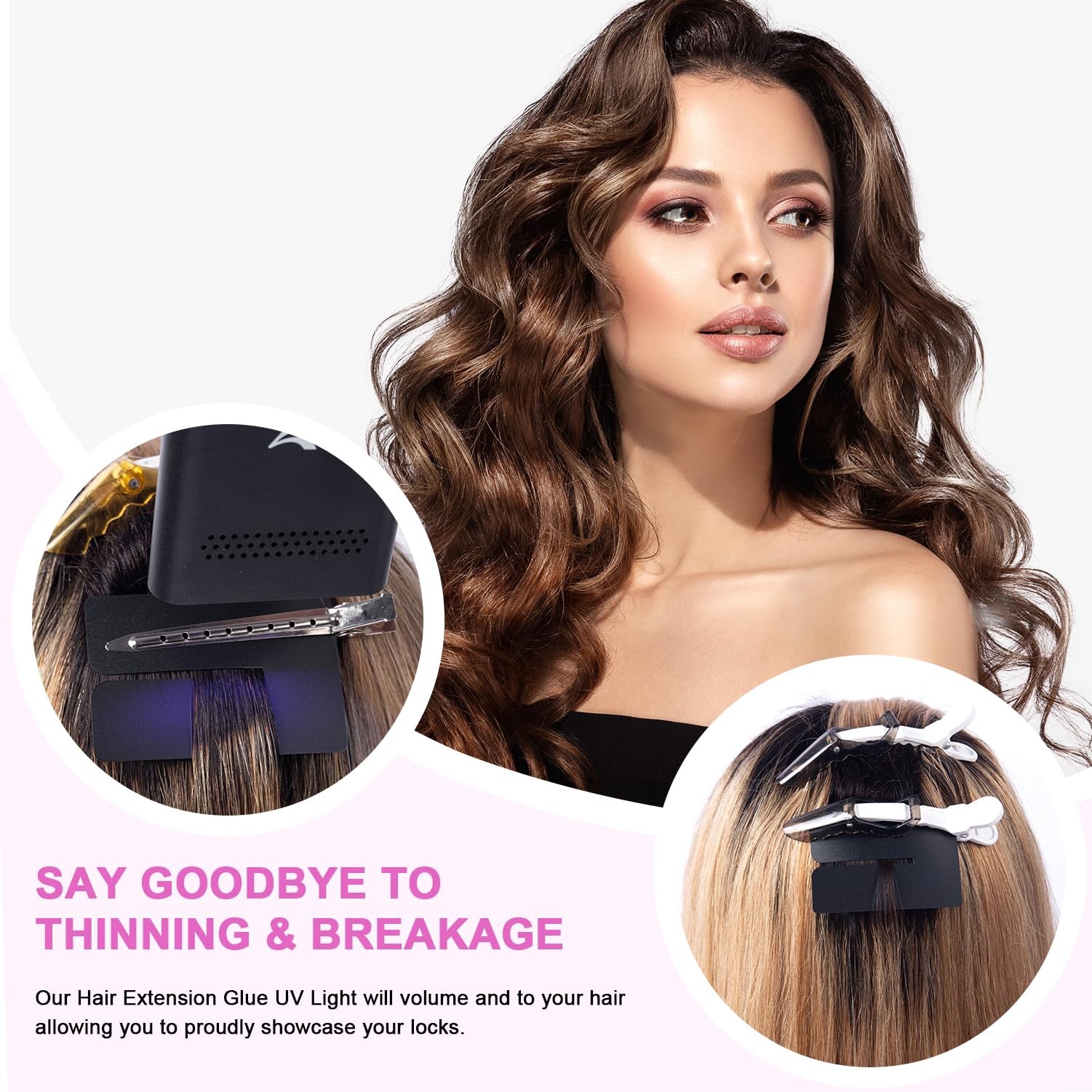 V Light Hair Extensions Kit – Complete Set with Machine, Glue & Remover