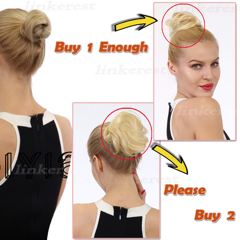 Real Remy Human Hair Bun Curly Messy Bun Hair Piece Scrunchie Updo Extensions