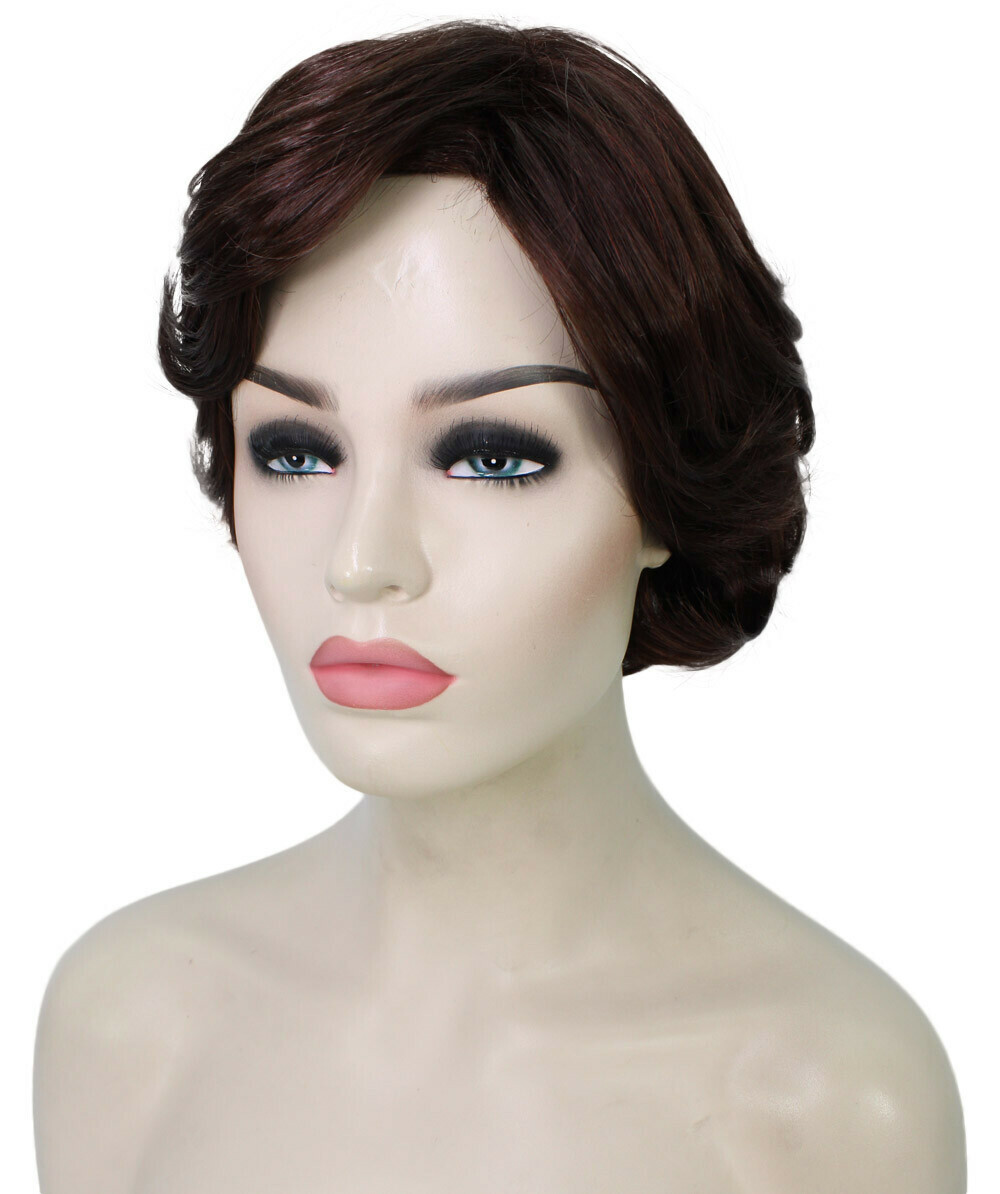 Lana – Straight Kanekalon Synthetic Fiber Full Wig, 3.25 – 6.5 in, Dark Auburn