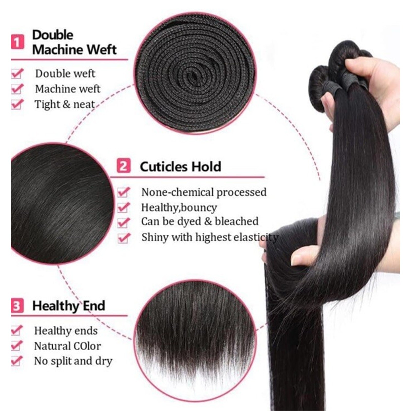 10A Human Hair 16 18 20 22 In Brazilian Virgin Human Hair Bundle With Frontal