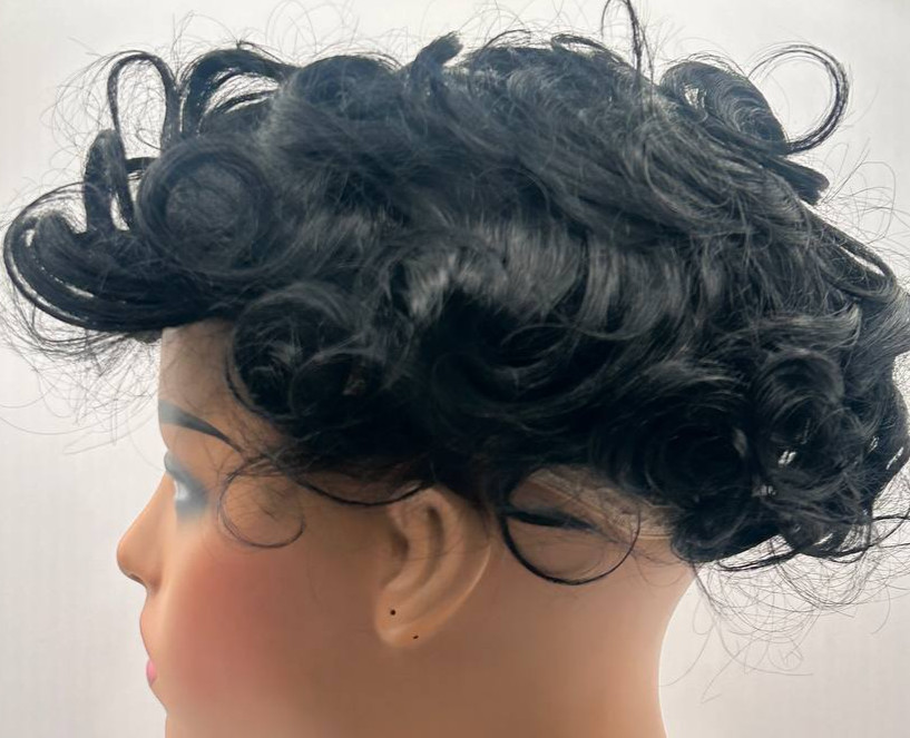 N.L.W. 10″ x 8″ Straight Jet Black Human hair Thin skin 110% Density