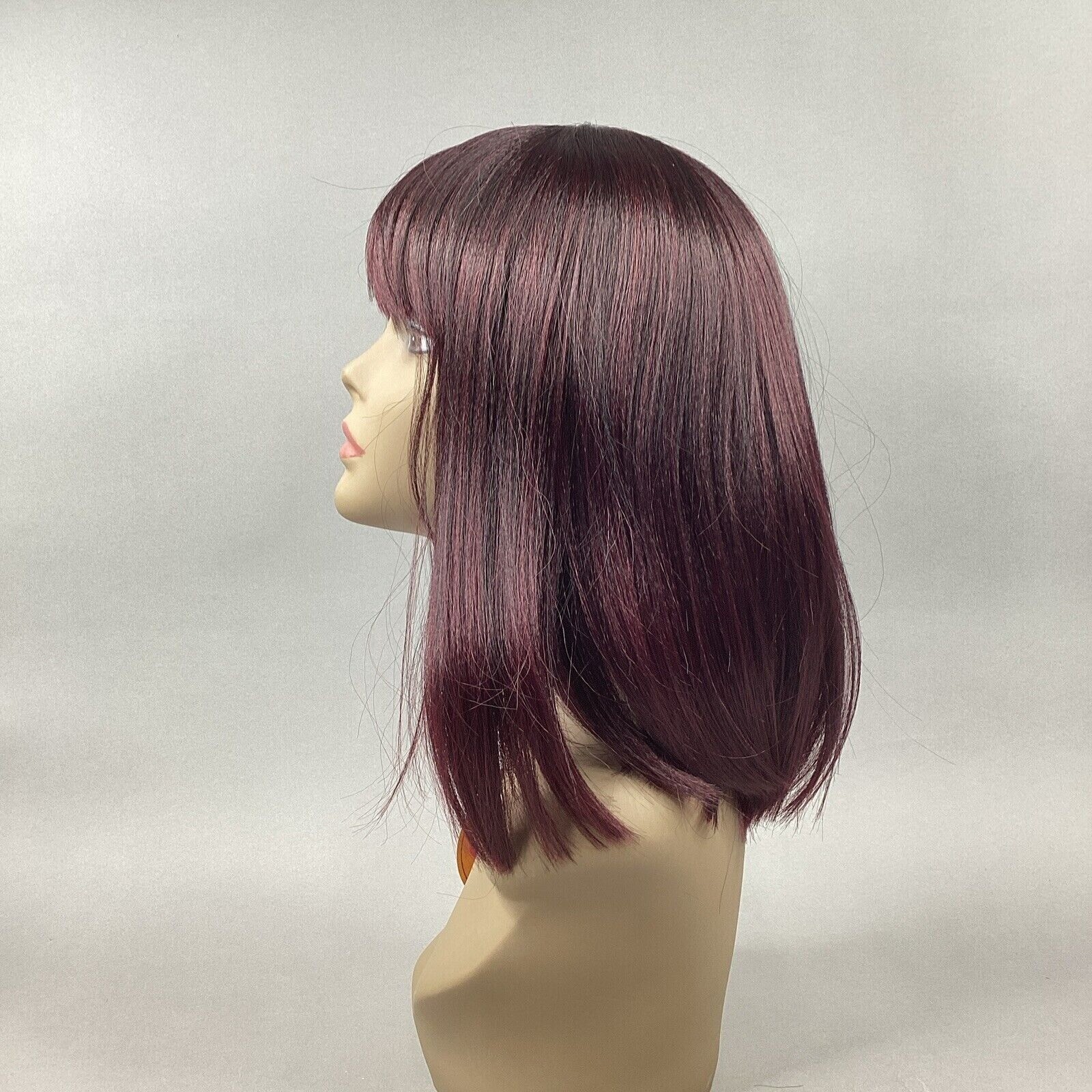 SB009. FEMI #T1B/99J Off Black Dark Plum Short Straight Premium Synthetic Wig
