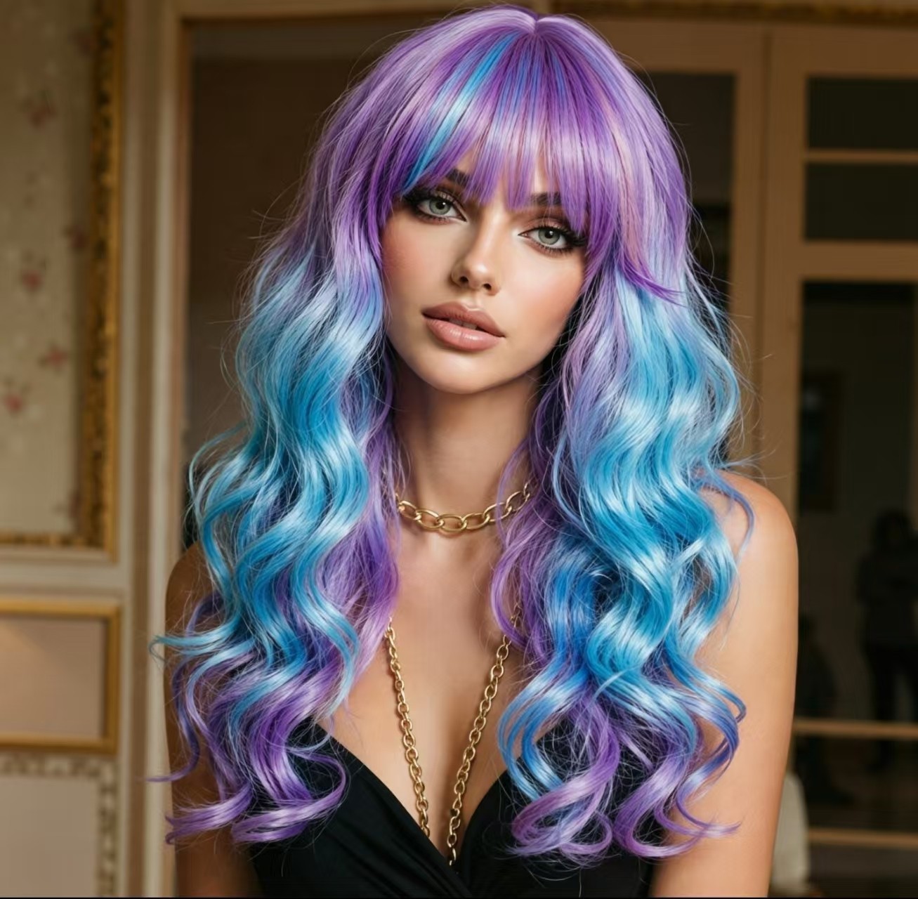 Long Colorfull Wave Cosplay Hair Wig Hair Care Cosplay Style Heat Resistant Wig
