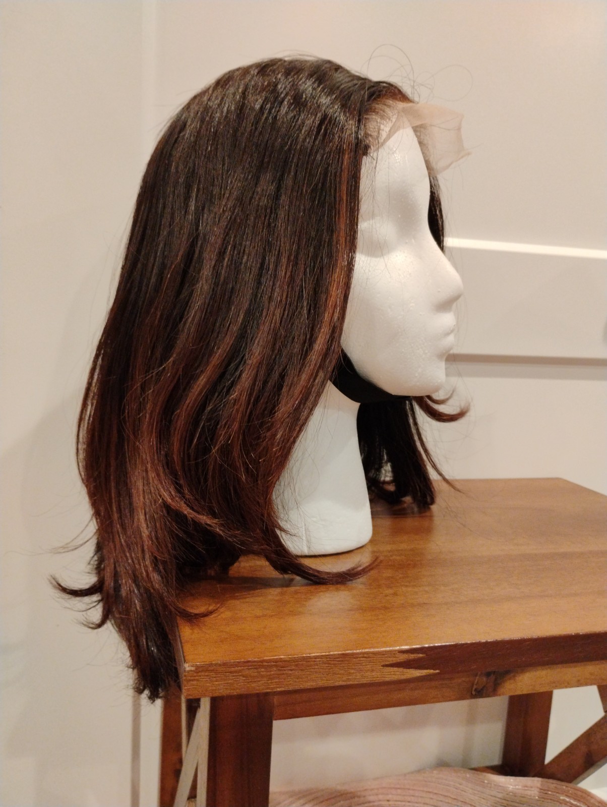 The Nirene Collection Human Hair Closure Wig Bob HD Lace Brand New Custom Color