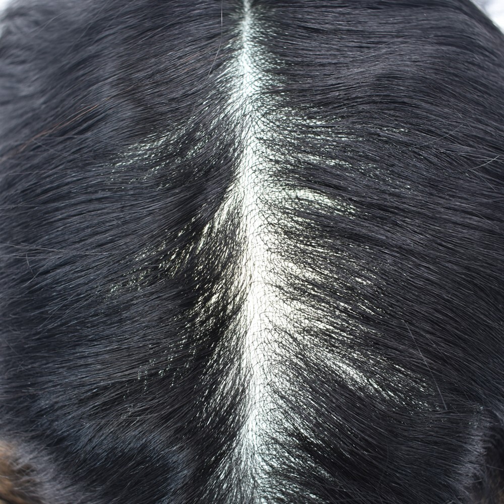 Mens Toupee Hairpiece 0.06mm Thin Skin Invisible V-Loop Poly Pu Hair System Wig