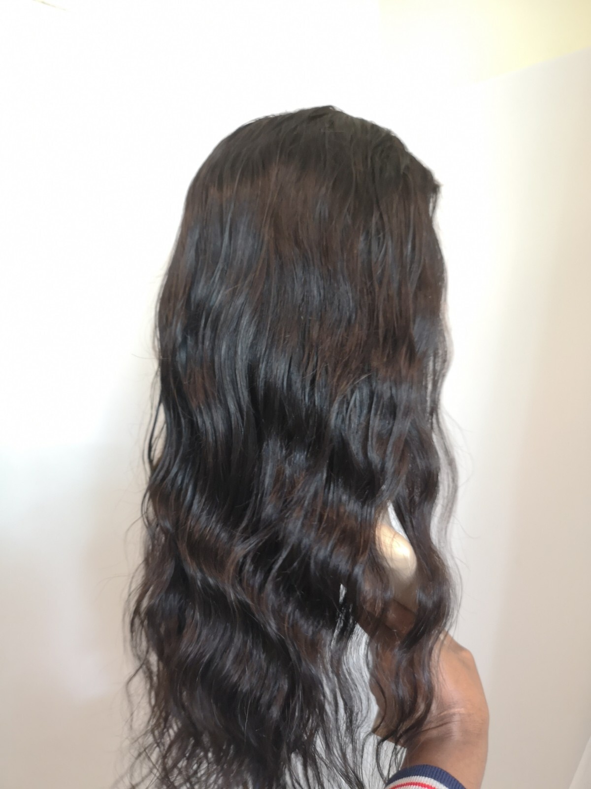 Custom High Quality Sexy 22”Human Hair 4×4 Swiss Front Lace Wig 1B