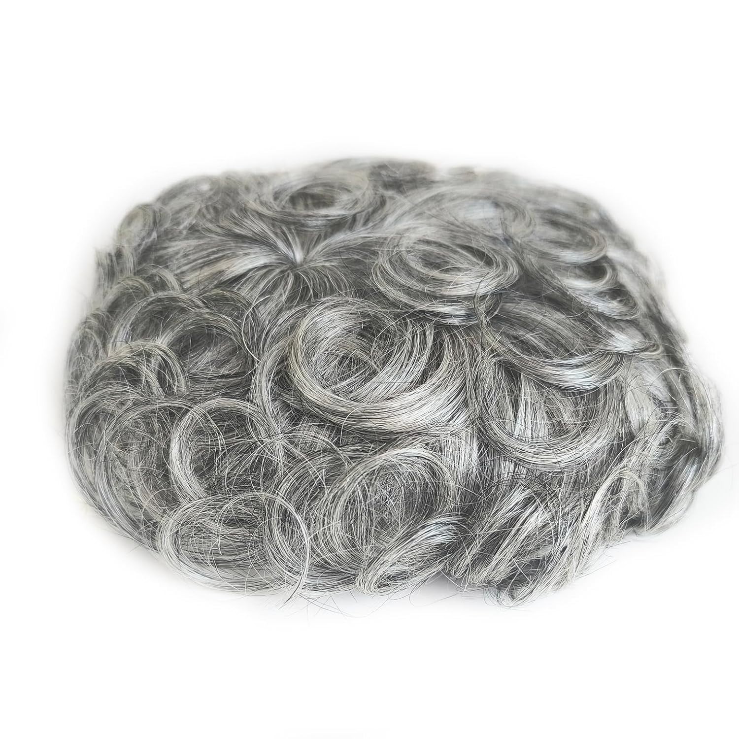 Short Curly Real Human Hair Topper with Front Bangs for Women,Breathable Wiglets