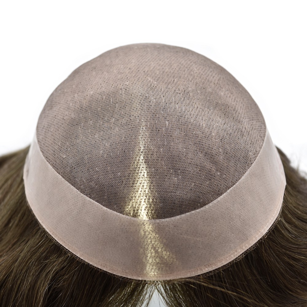 Mens Toupee Hairpiece Fine Mono Hair System Replacements Poly Skin Pu Mens Wigs