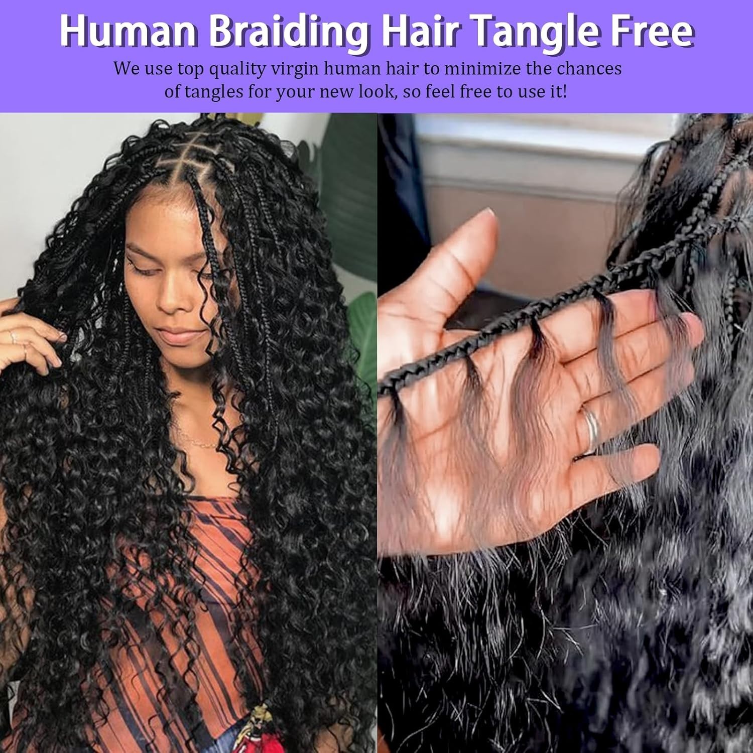 Brazilian Remy Curly Human Hair for Boho Braids