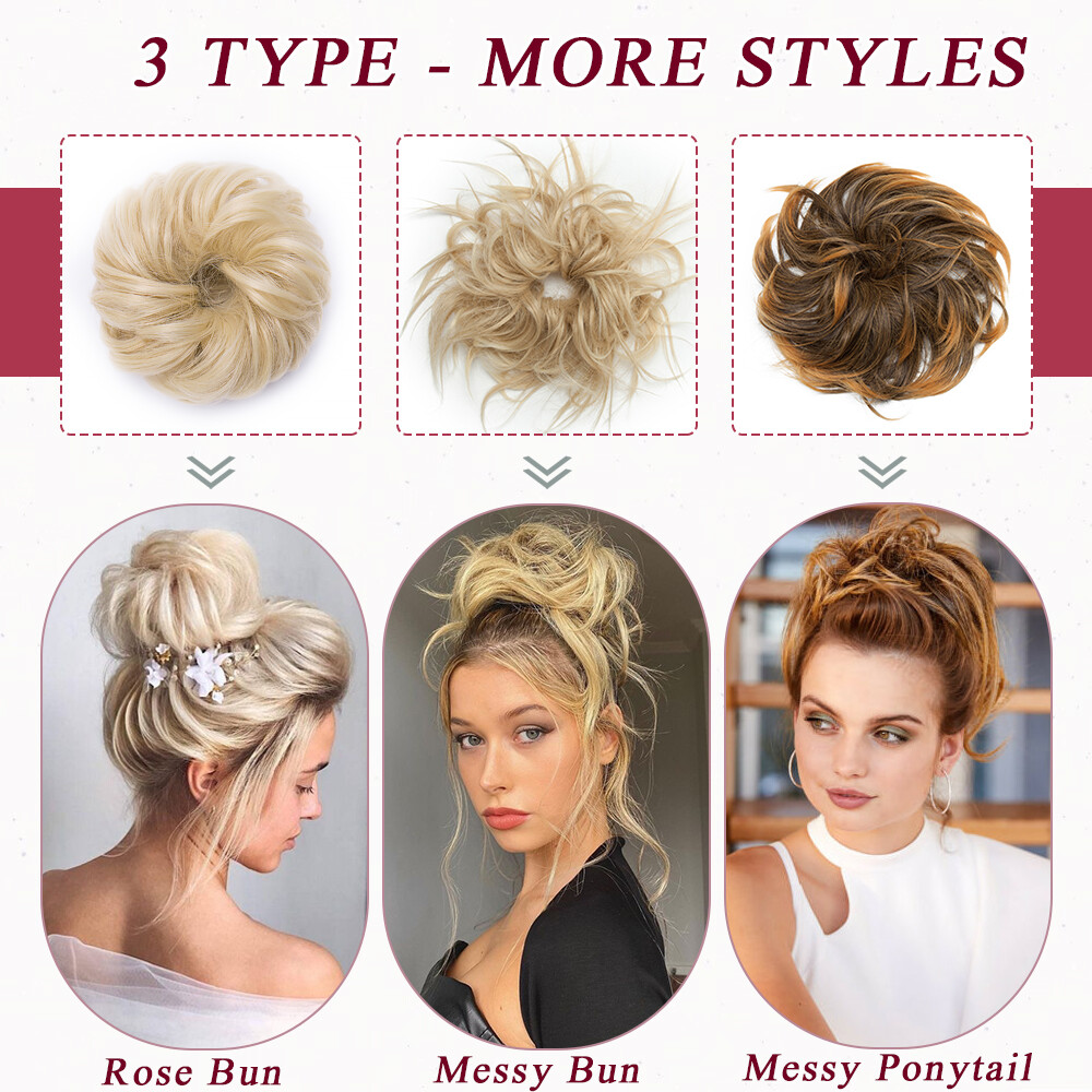 85g Large Curly Scrunchie Messy Bun Hair Piece Updo Ponytail Hair Extension US