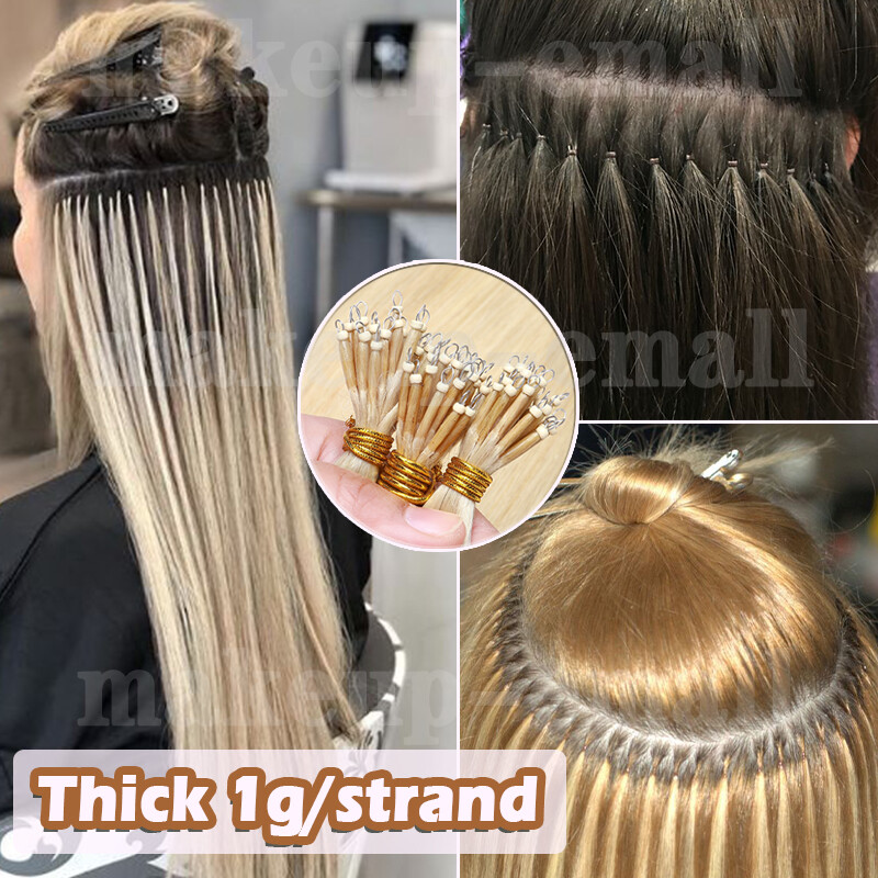 Straight Nano Bead Tip Ring 100% Real Remy Human Hair Extensions Thick 1gramms/s