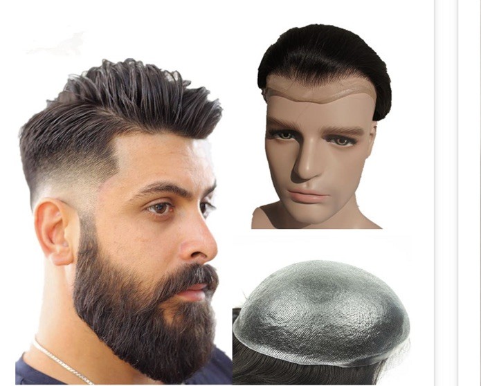 PU Skin Toupee For Men NLW European Human