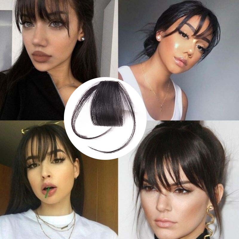 Thick Fringe Bangs 100% Remy Human Hair Extensions Clip In Hairpiece Topper Thin