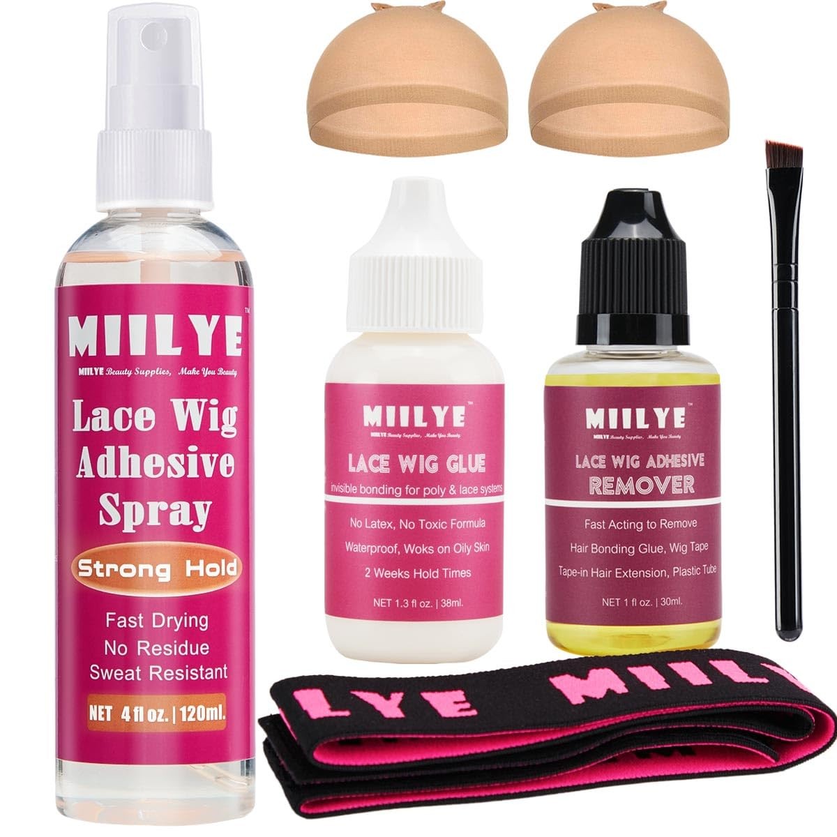 Wig Glue Spray Set for Front Lace | White Glue and Remover With Melting Band …