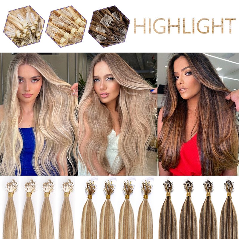Micro Ring Russian Remy Human Hair Extensions Micro Loop Beads Real Hair 150G