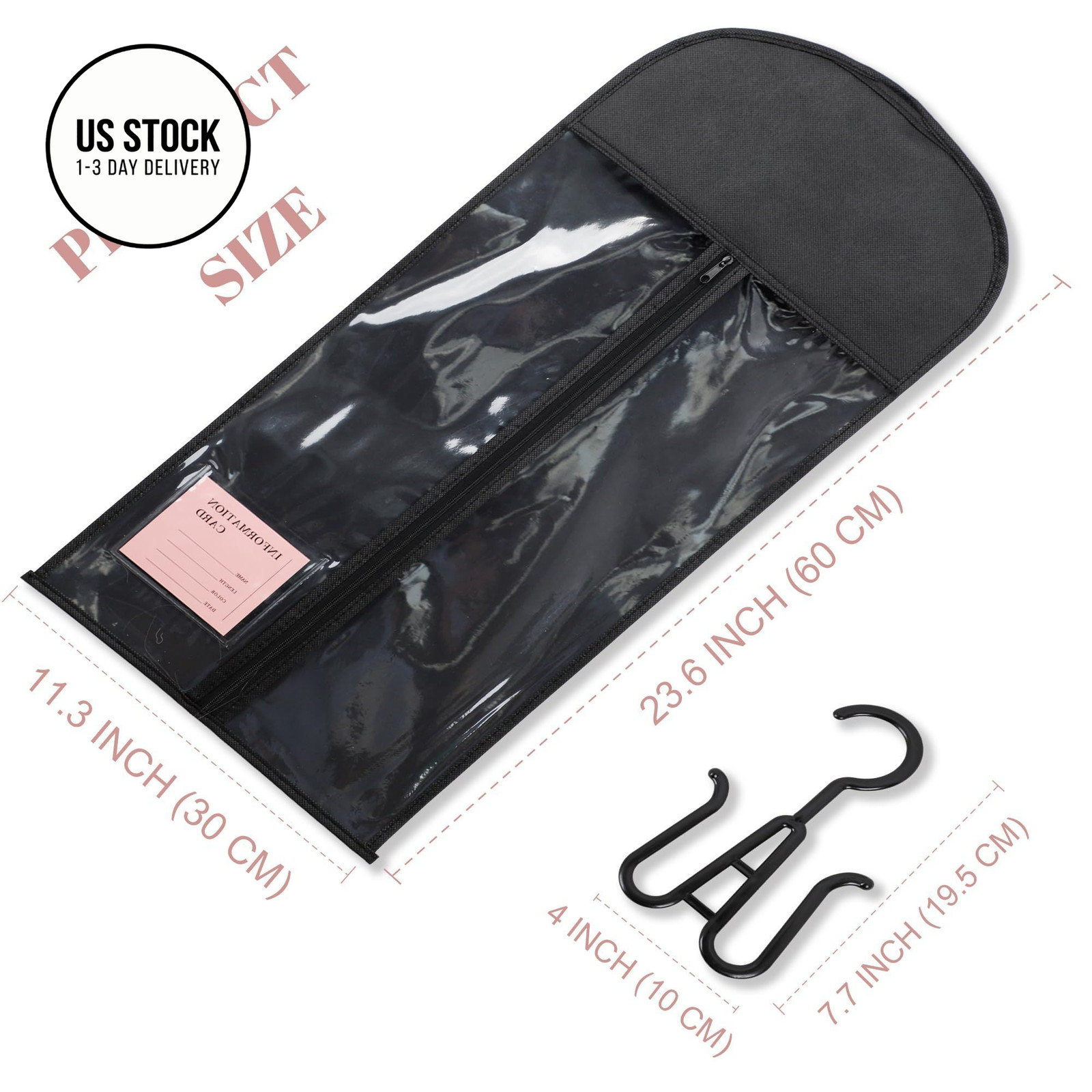 tbotfd 6PCS Anti-Static Wig Storage & Care, Holder 6pcs23.5inch, Black