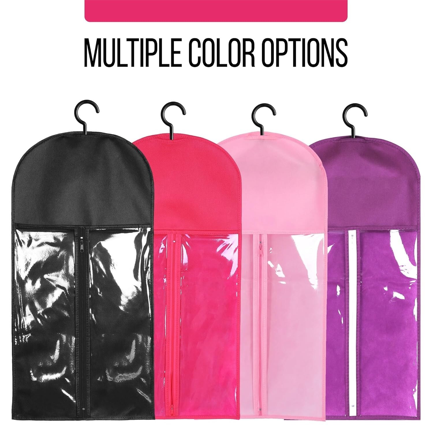 3PCS Hot Pink Wig Hook Hanger Hair Holder Storage Dustproof Bag Non-Woven Fabric