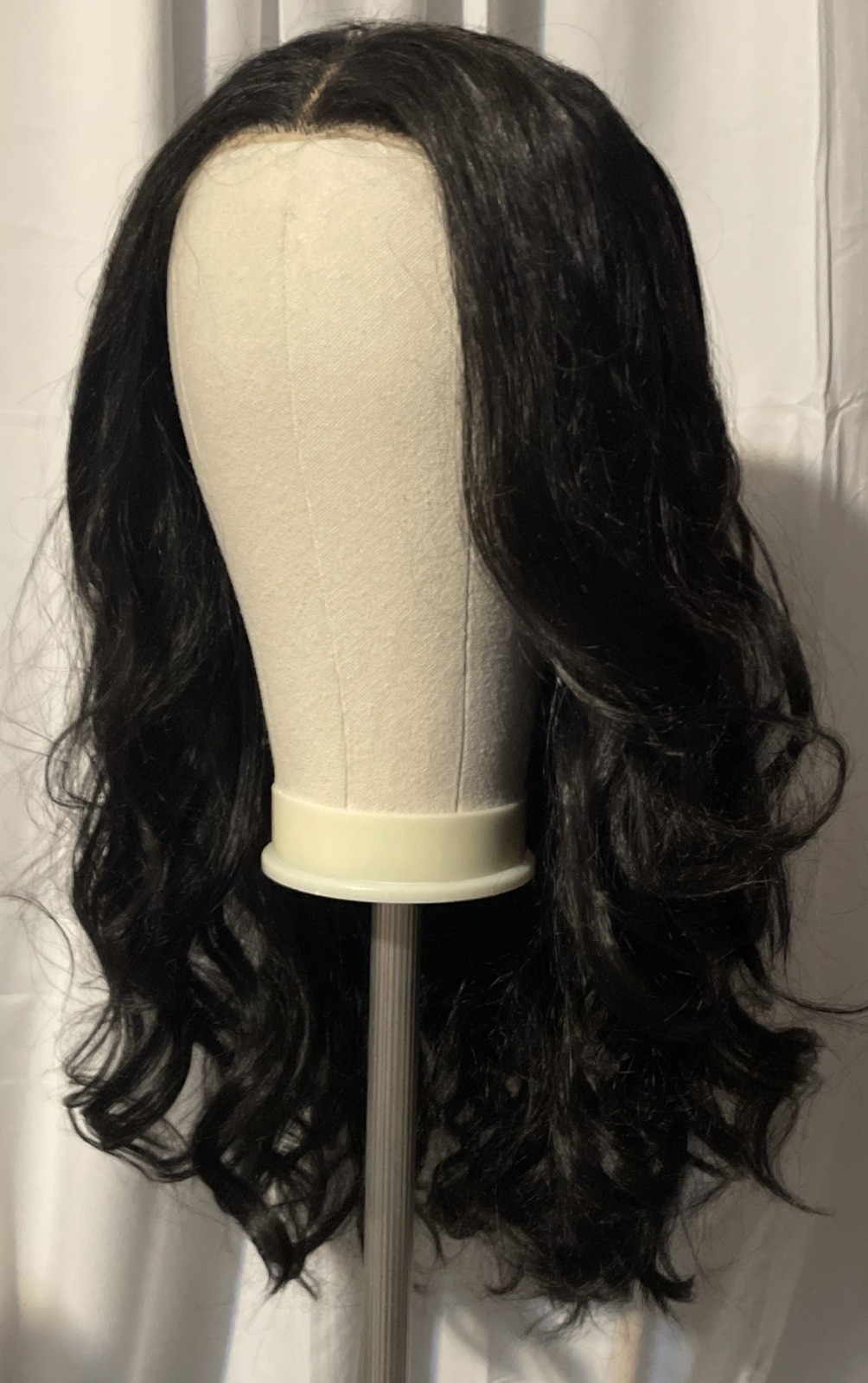 22” Women’s Wig High Temp Heat Resistant Black With Custom Cut 13×4 Lace Front