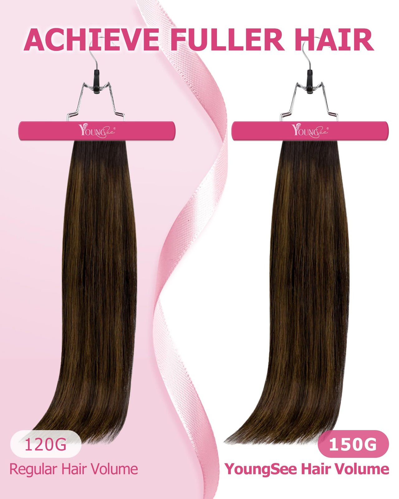 Clip in Human Hair Extensions 20″ Balayage 100g Real Remy – For Volume