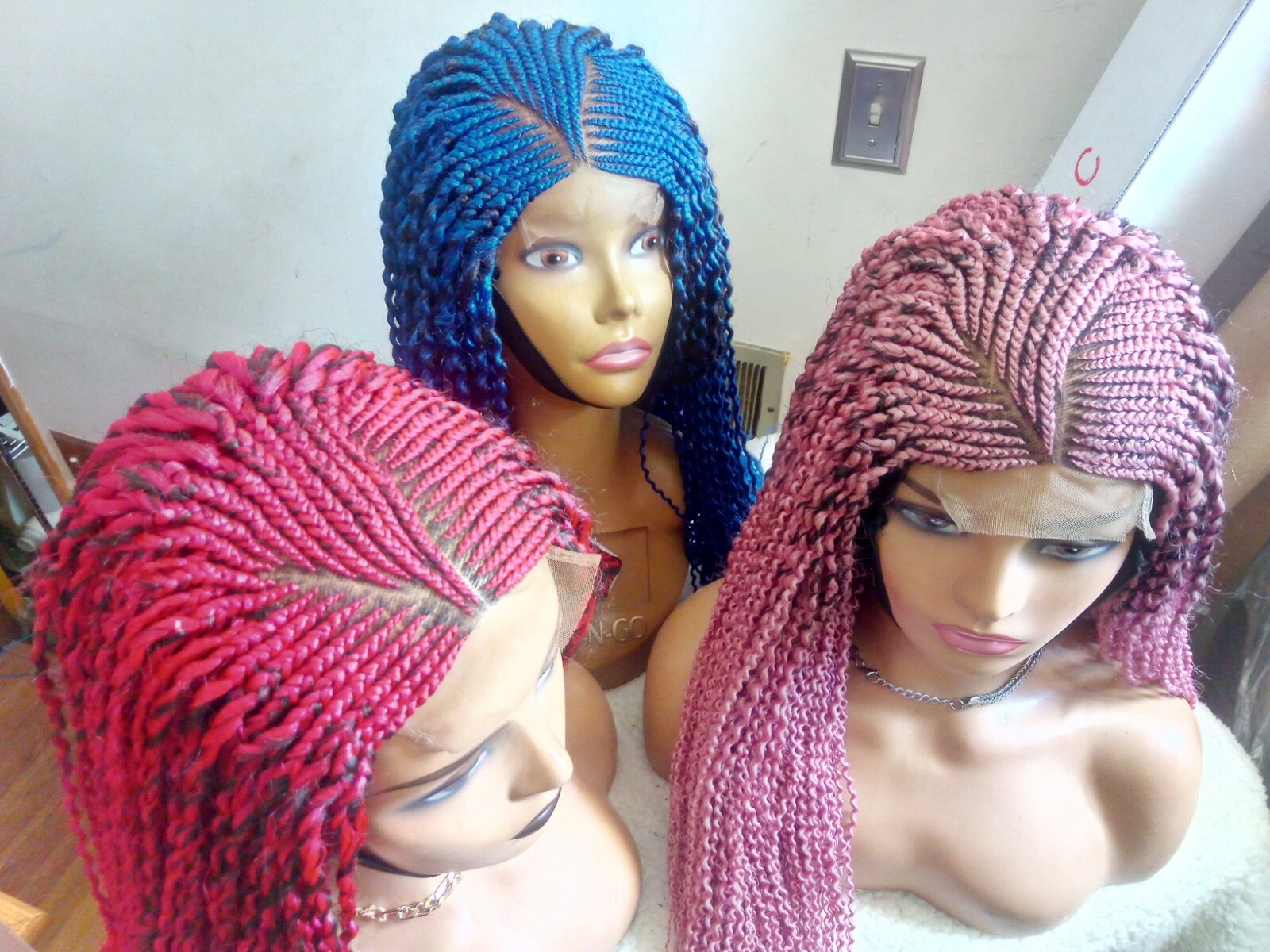 AFRICAN BRAIDED WATERMELON WIG 40″ (AVAILABLE COL BLUE)