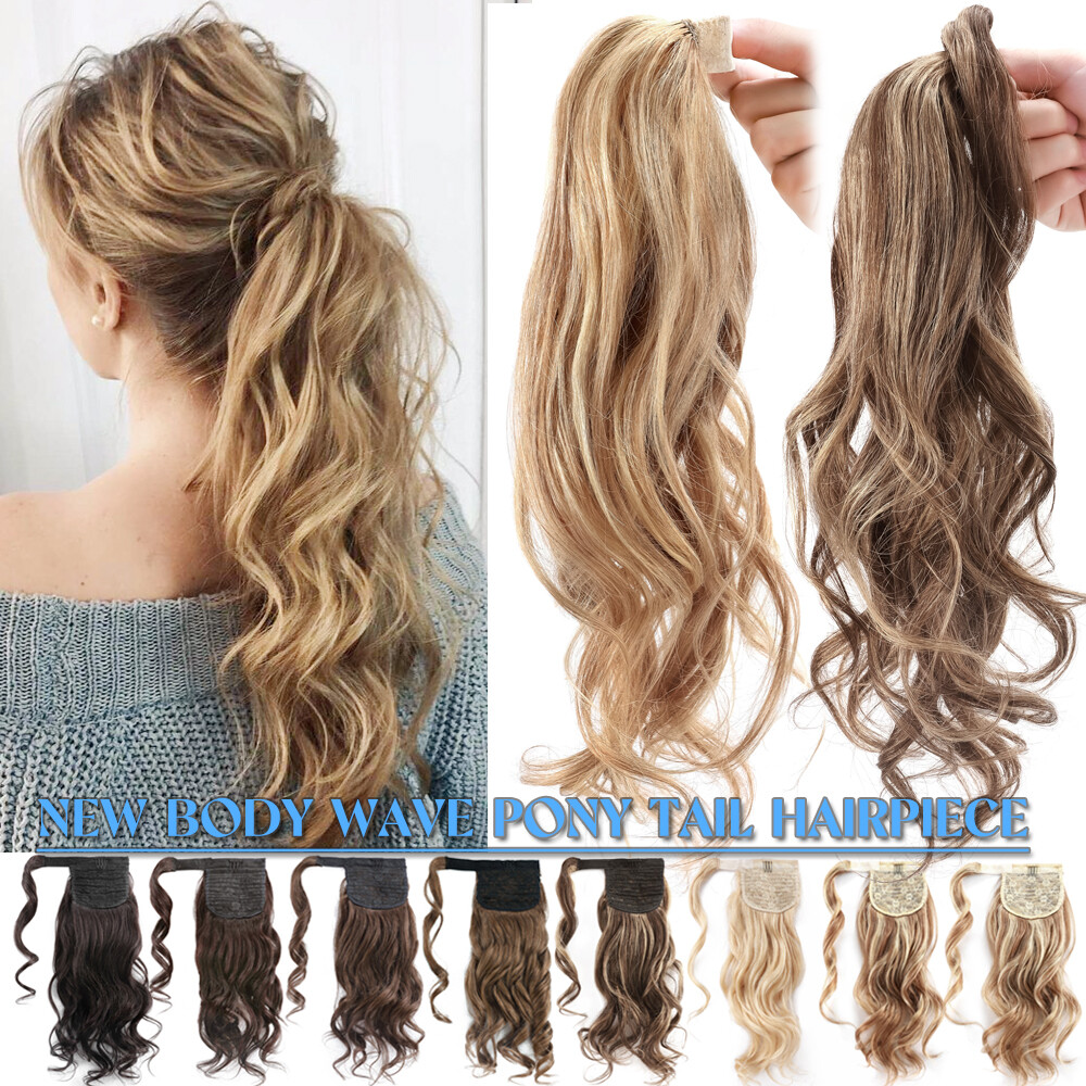 Thick 120g 100% Real Remy Human Hair Wrap Around Ponytail Extension With Clip in