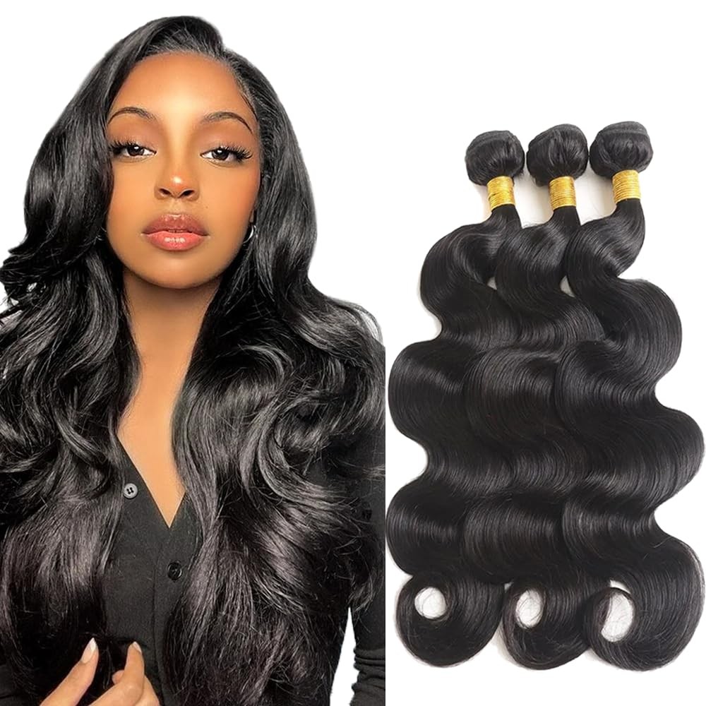 Younghann 24 26 28 Inch Body Wave Bundles Natural Black Color Brazilian
