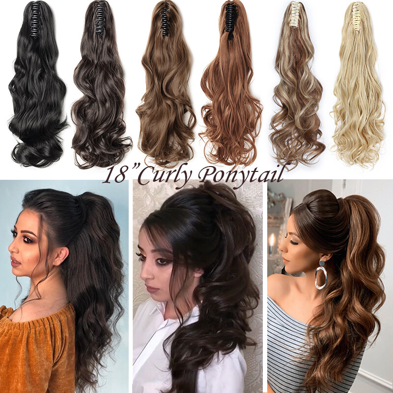 Jaw Claw Ponytail Thick Clip In Hair Extension Pony Tail Hairpiece Real As Human