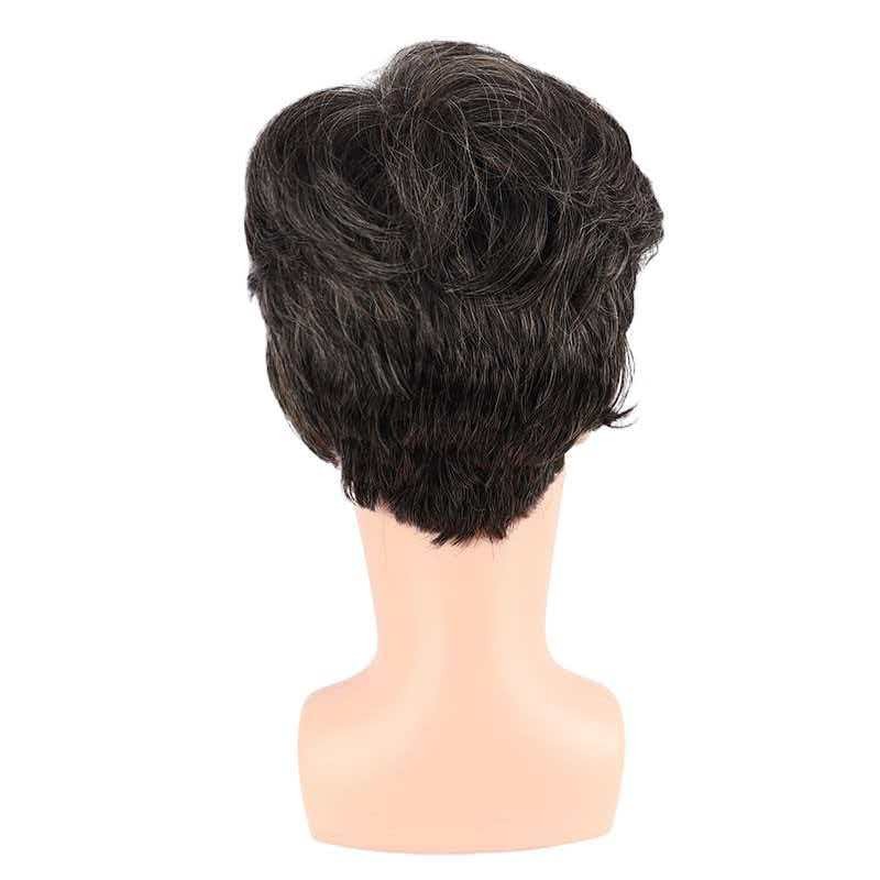 Men’s 6in Short Brown Wig Full Heat Resistant Synthetic Cosplay Halloween Party