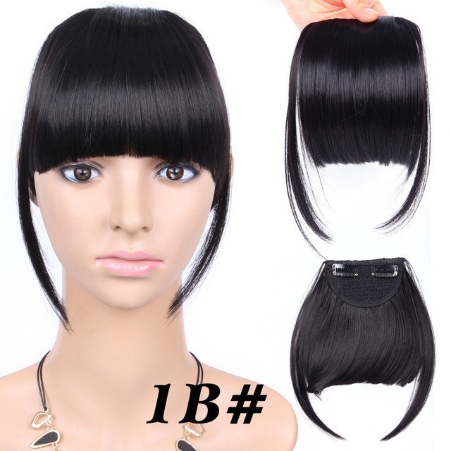 2Pcs Clip in Bangs Synthetic French Bangs Hair Clip Fake Bangs for Women Natural