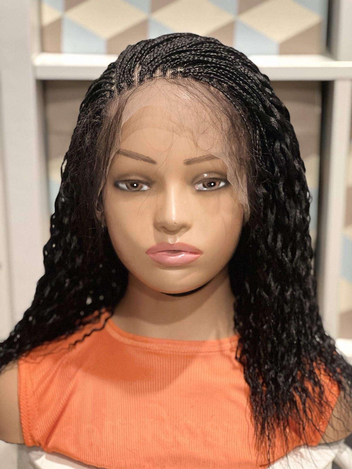 Braided wig: beautiful Handmade braided wig, water wave made on a full lacewig.