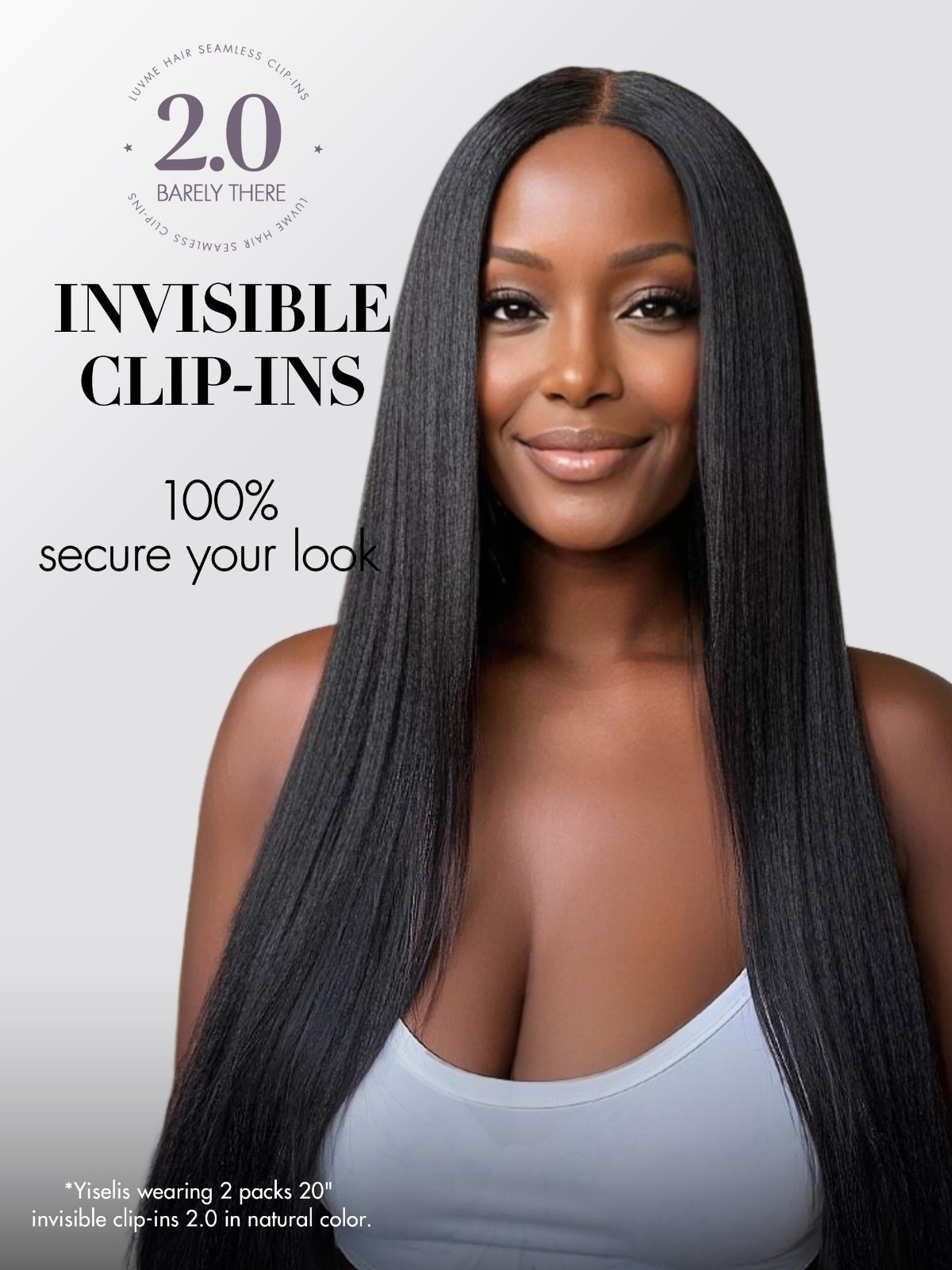 Invisible Yaki Straight Clip-In Hair Extensions, 18″ 220g, Real Human Hair, 12 P