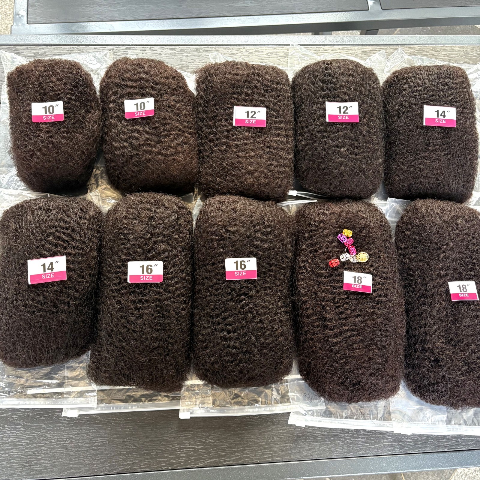 10-18In 30 or 50g/ Parck Natural 4C Afro Kinky Curly Bulk Human Hair Extension