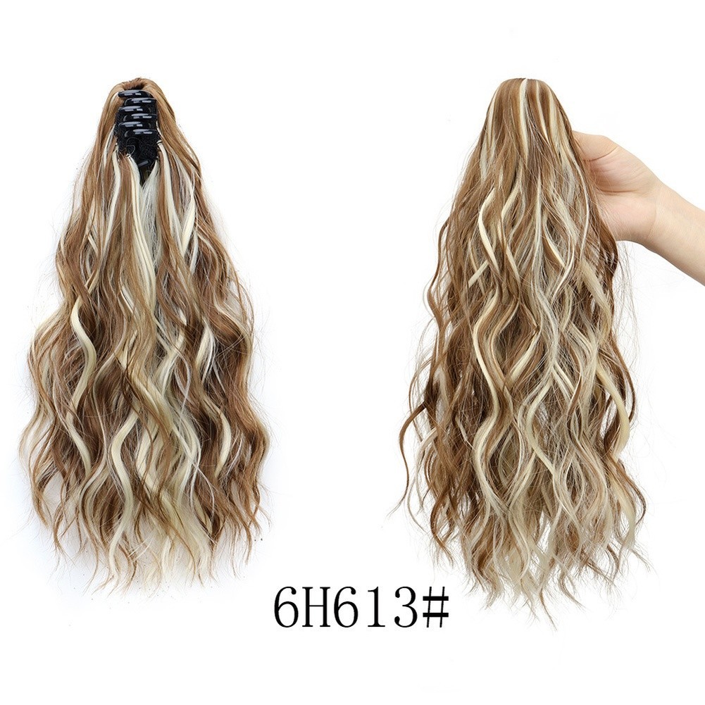 Curly Hair Water Wave Ponytail Clip Heat Resistant Synthetic Hair 35cm
