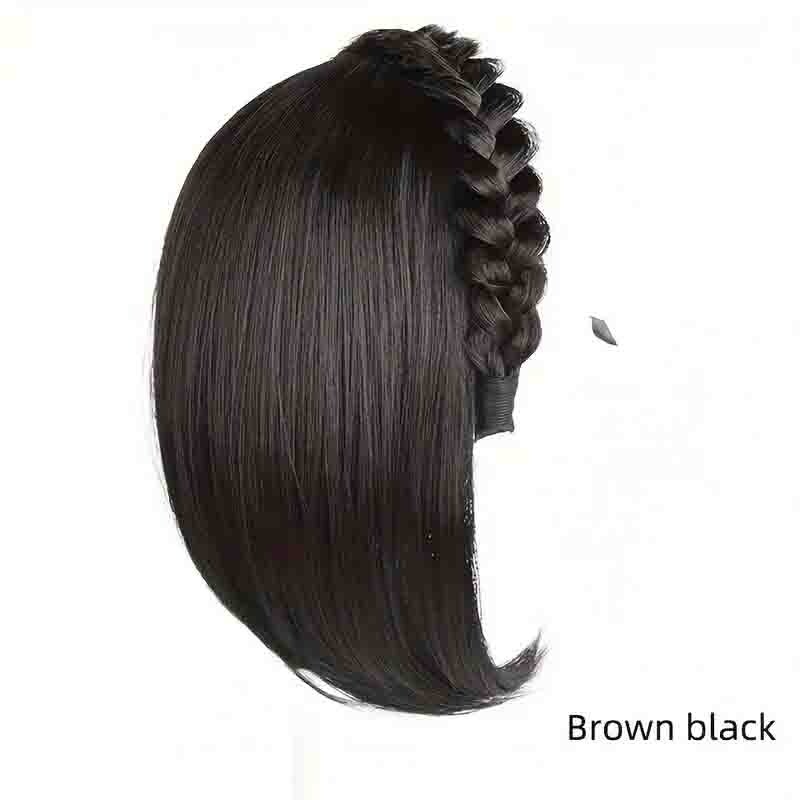 Easy-to-Wear Straight Hair Topper with Headband Synthetic Hair Extensions Women