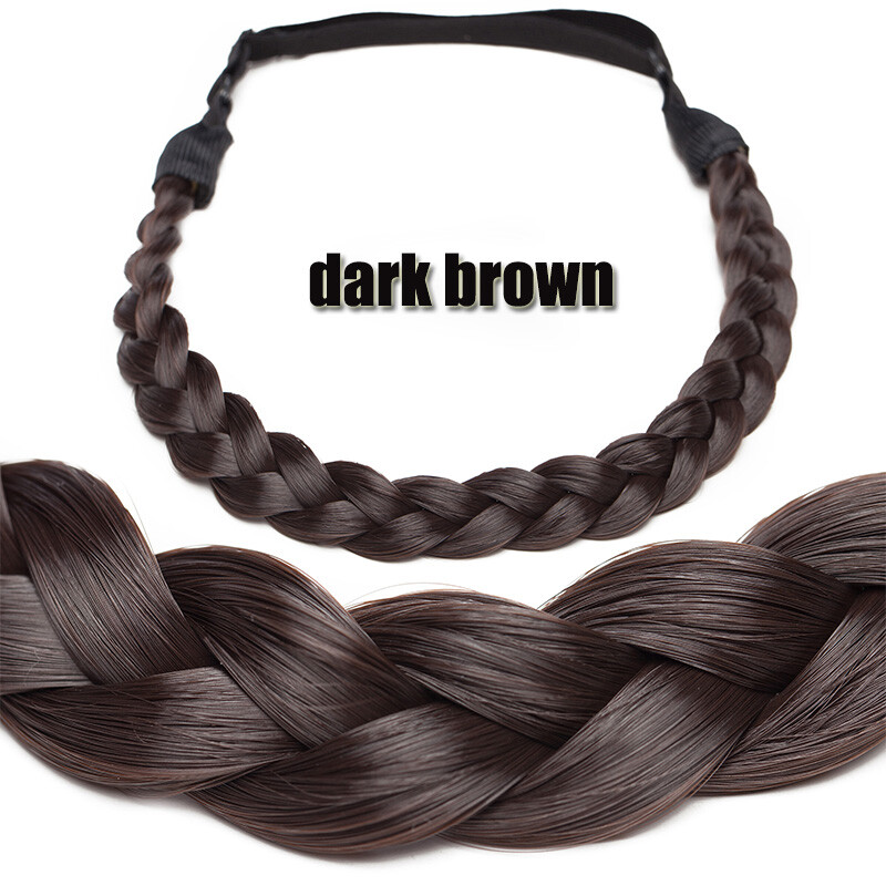 Women Hair Braided Headband Plaited Synthetic Plait Hairband Hairwear as Human