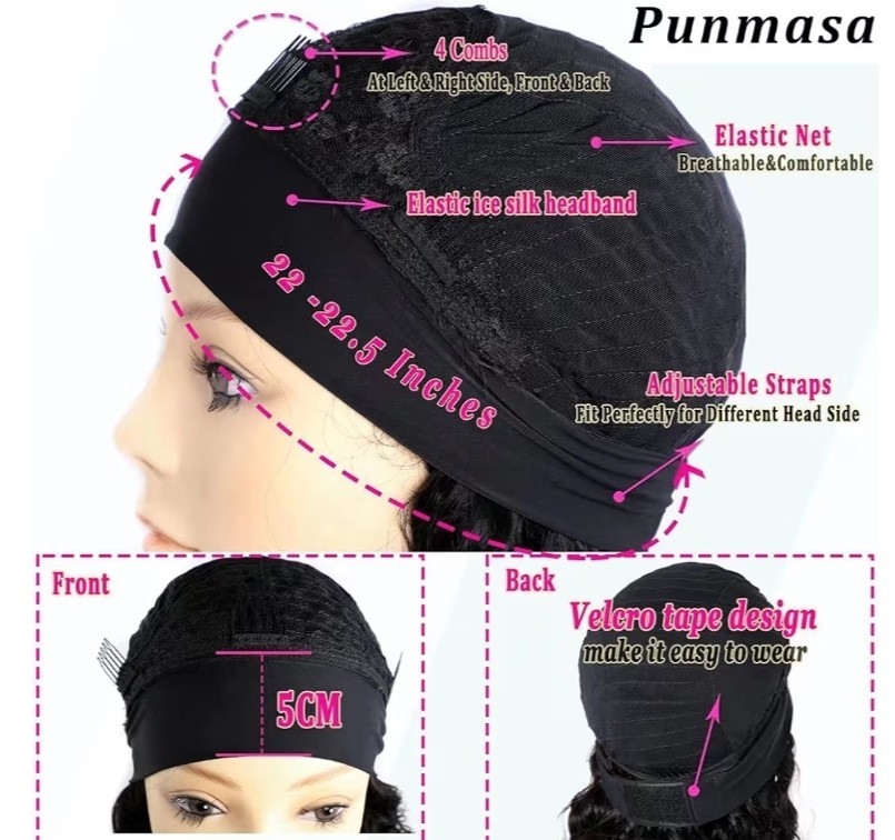 Deep Wave Headband Wig Human Hair 12 Inch Curly Headband Wigs for Black Women Hu