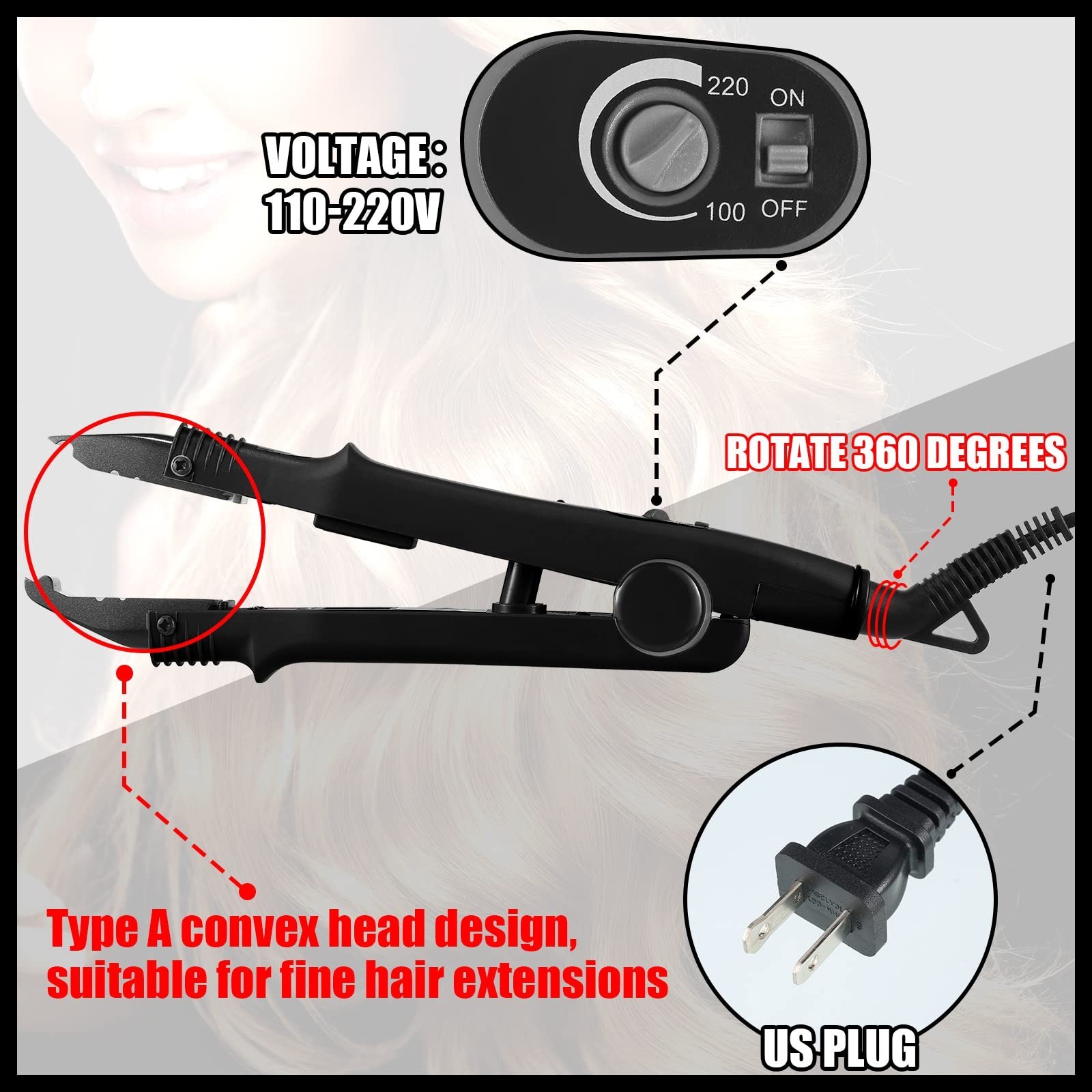 Hair Extensions Iron Fusion Keratin Hair Extensions Heat Tool Heat Connector …