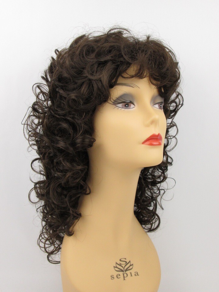 80’S WOMENS MEDIUM SHOULDER LENGTH LAYERED WAVY SOFT CURLS CURLY WIG POSIE